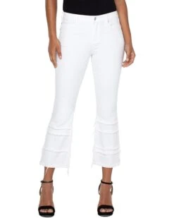 Liverpool Hannah Cropped Flare With Crop Hem In Bright White