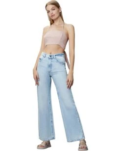 DL1961 Hepburn High-Rise Wide Leg In Jet Stream