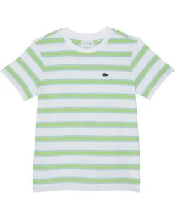 Lacoste Kids Short Sleeve Striped Crew Neck T-Shirt (Big Kids)