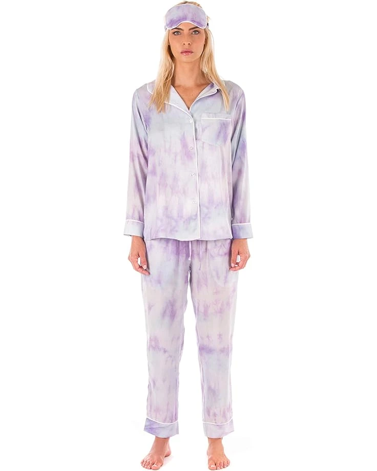 Plush Tie-Dye Pajama + Eyemask Set 3 Plush Tie-Dye Pajama + Eyemask Set