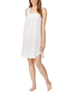 Eileen West Sleeveless Cotton Dobby Chemise