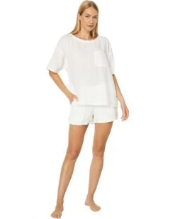 Barefoot Dreams Malibu Collection® Sun Soaked Crinkle Cotton Tee & Shorts Set