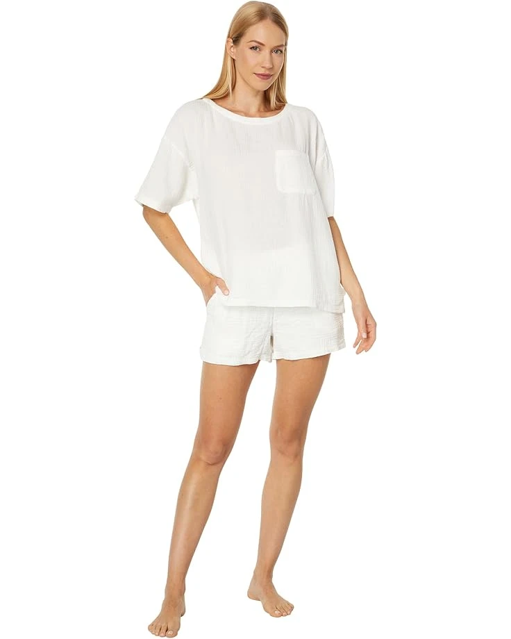 Barefoot Dreams Malibu Collection® Sun Soaked Crinkle Cotton Tee & Shorts Set 3 Barefoot Dreams Malibu Collection® Sun Soaked Crinkle Cotton Tee & Shorts Set
