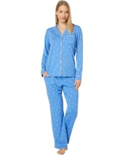 L.L.Bean Super Soft Shrink-Free Button Front Pajama Set Print