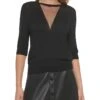 DKNY Short Sleeve Mesh V Crew Neck Sweater -Madewell Store 710gQ6IztZL. AC SR736920