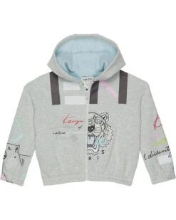 Kenzo Kids Zip-Up Hoodie Polar Bear Print (Little Kids/Big Kids)