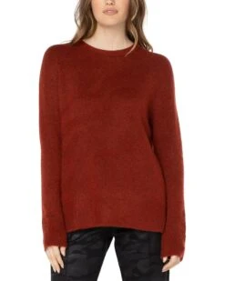 Liverpool Long Sleeve Raglan Sweater W/ Side Slit