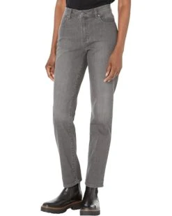 Eileen Fisher High-Waisted Slim Full Length Jeans In Carbon