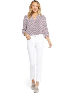 NYDJ Petite Sheri Ankle Fray Hem In Optic White