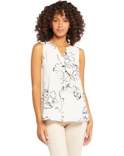 NYDJ Sleeveless Pintuck Pleat Back