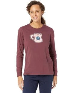 Life Is Good Hot Chocolate Long Sleeve Snuggle Up Sleep Tee