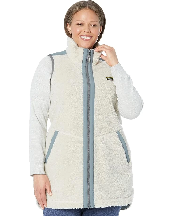 L.L.Bean Plus Size Bean's Sherpa Fleece Long Vest 3 L.L.Bean Plus Size Bean's Sherpa Fleece Long Vest