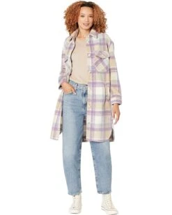 Blank NYC Long Plaid Shirt Jacket In Keep It Up