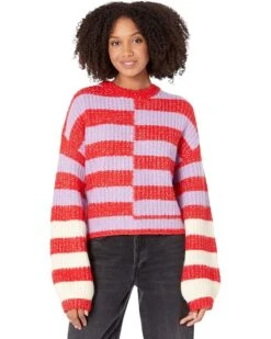 Blank NYC Asymmetrical Stripe Sweater In Good Mood