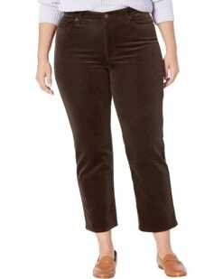 Eileen Fisher High-Waisted Straight Ankle Jeans In Coffee