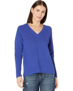 Elliott Lauren Modal Knit V-Neck Sweater With Stitch Detail