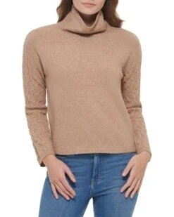 Calvin Klein Cowl Neck With Cable Sleeve
