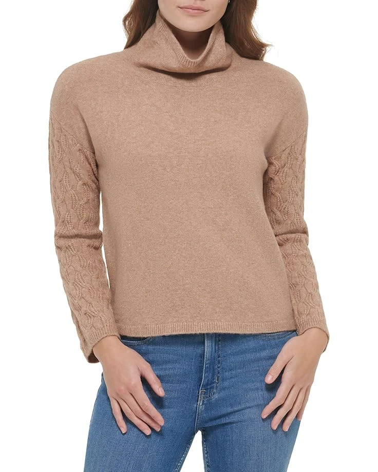 Calvin Klein Cowl Neck With Cable Sleeve 3 Calvin Klein Cowl Neck With Cable Sleeve
