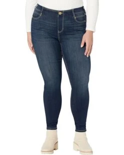 Liverpool Plus Size Gia Glider Skinny Pull-On W/ Fake Fly 30" In Payette