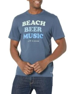 Life Is Good Beach Beer Music Short Sleeve Crusher™ Tee