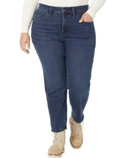 Madewell Plus Highest Rise Slim Straight Jeans In Larchley Wash: TENCEL™ Denim Edition